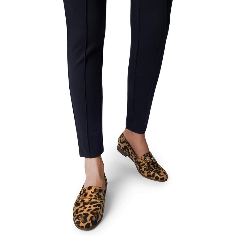 Dream Pairs Women Leopard-suede Faux Suede Closed Rounded Toe Loafers Shoes